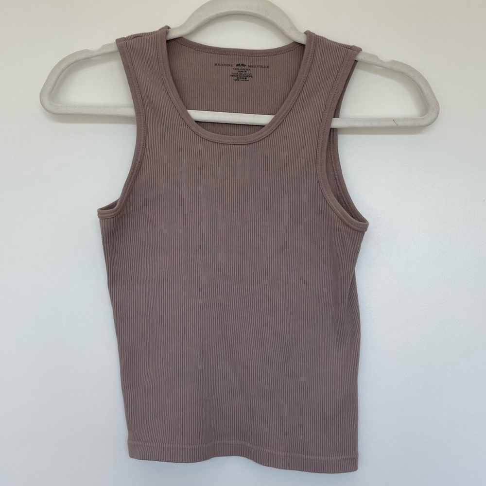 Brandy Melville Ribbed Tank Top - Mauve